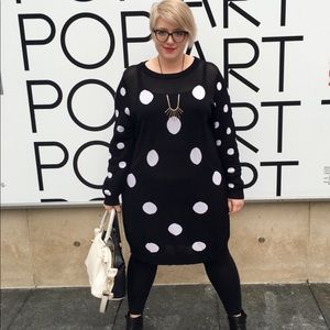 Plus size 1X/2X Polkadot Sweater dress.